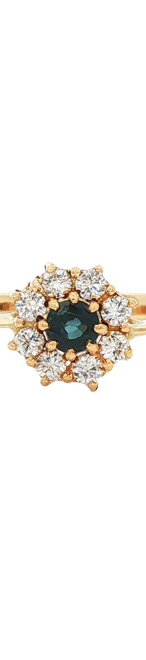 Vintage 14K Gold Ring with Sapphire and Diamond